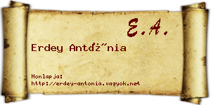 Erdey Antónia névjegykártya