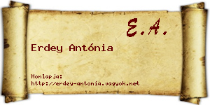 Erdey Antónia névjegykártya